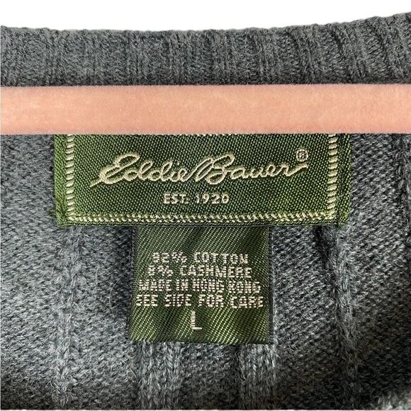 Eddie Bauer Cashmere Gray Blend Men’s Sweater Sz L - Picture 2 of 8